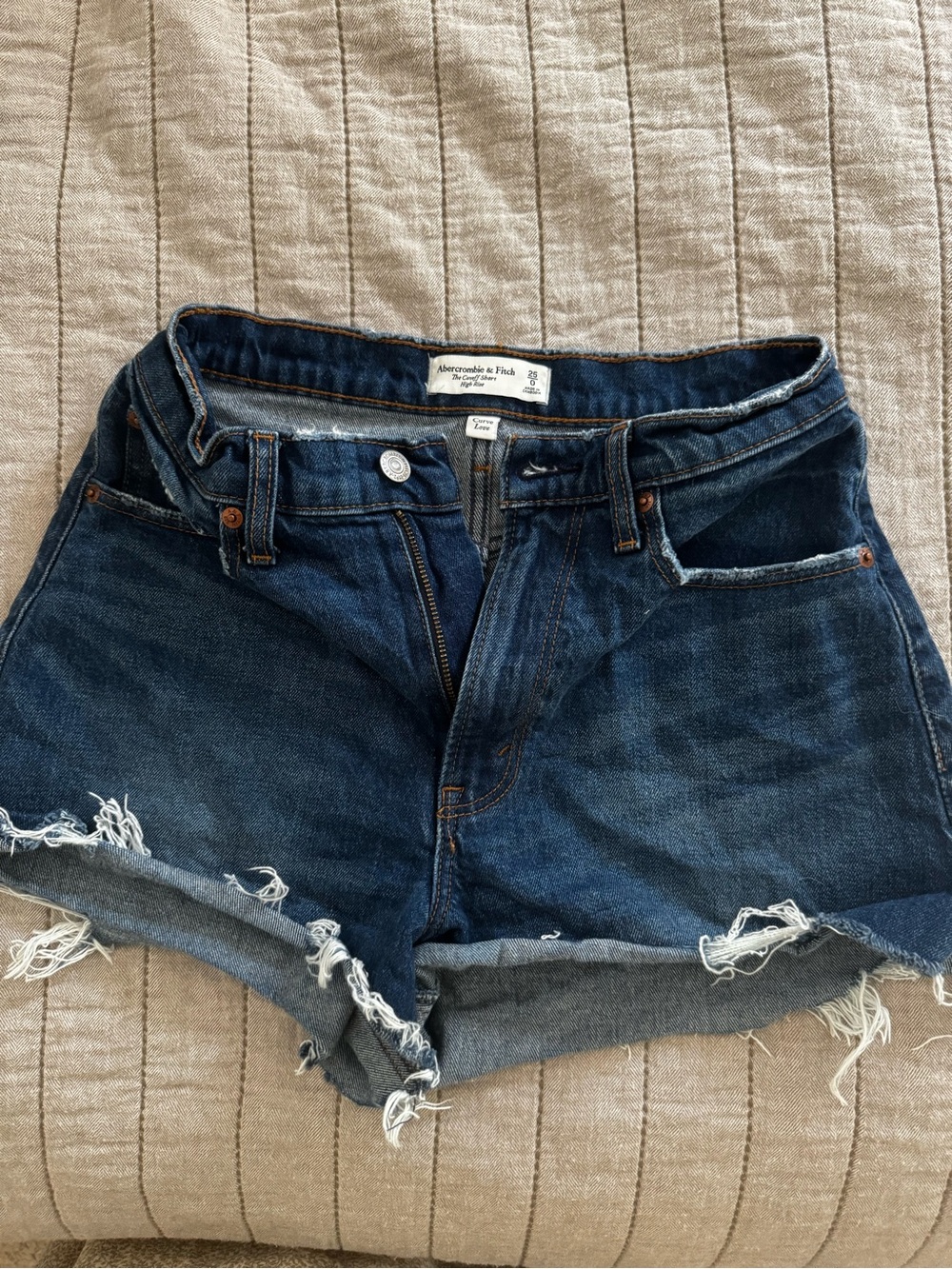 Abercrombie & Fitch Dark Blue Denim The Cutoff Short High Rise